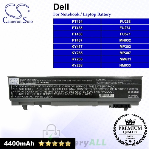 CS-DE2400NB For Dell Laptop Battery Model 0GU715 / 0H1391 / 0MP307 / 0P018K / 0RG049 / 0TX283 / 0W0X4F