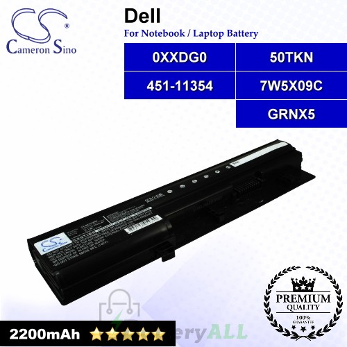 CS-DE3300NB For Dell Laptop Battery Model 050TKN / 07W5X0 / 07W5X09C / 093G7X / 0GRNX5 / 0NF52T / 0V9TYF