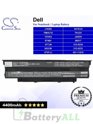 CS-DE4010NB For Dell Laptop Battery Model 04YRJH / 07XFJJ / 312-0233 / 312-0234 / 383CW / 451-11510 / 4T7JN