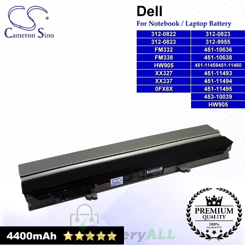 CS-DE4300NB For Dell Laptop Battery Model 0FX8X / 312-0822 / 312-0823 / 312-9955 / 451-10636 / 451-10638