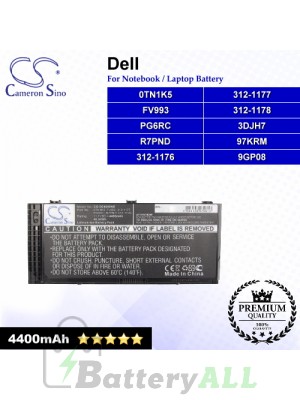CS-DE4600NB For Dell Laptop Battery Model 0TN1K5 / 312-1176 / 312-1177 / 312-1178 / 3DJH7 / 97KRM / 9GP08