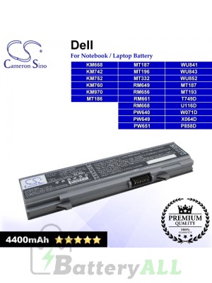 CS-DE5400NB For Dell Laptop Battery Model KM668 / KM742 / KM752 / KM760 / KM970 / MT186 / MT187 / MT193