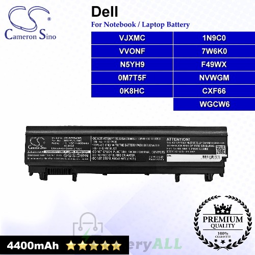 CS-DE5540NB For Dell Laptop Battery Model 0K8HC / 0M7T5F / 1N9C0 / 7W6K0 / CXF66 / F49WX / N5YH9 / NVWGM