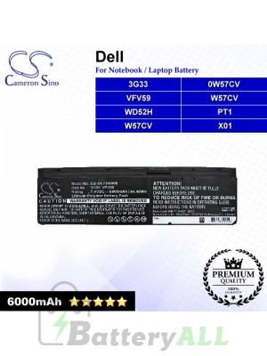 CS-DE7240NB For Dell Laptop Battery Model 0W57CV / 451-BBFT / 451-BBFV / 451-BBFX / 452-BBFY / GVD76 / HJ8KP