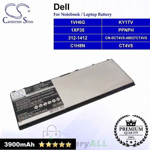 CS-DEL100NB For Dell Laptop Battery Model 1VH6G / 1XP35 / 312-1412 / C1H8N / CN-0CT4V5-48637 / CT4V5