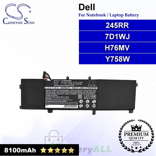 CS-DEM280NB For Dell Laptop Battery Model 0H76MY / 245RR / 7D1WJ / H76MV / M2.5X5 / Y758W