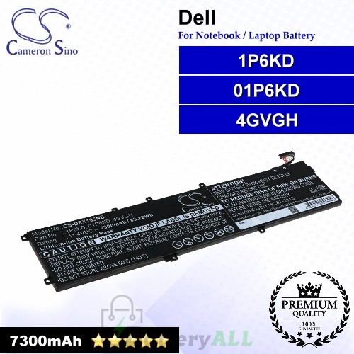 CS-DEX195NB For Dell Laptop Battery Model 01P6KD / 1P6KD / 4GVGH