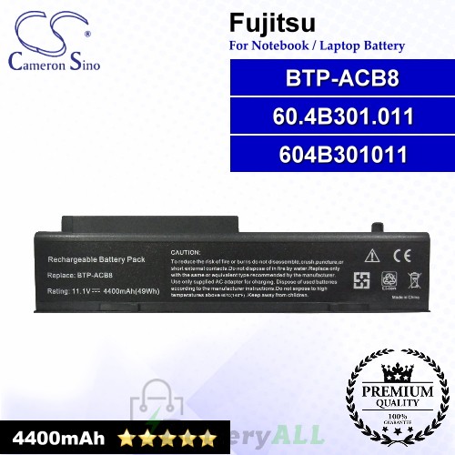 CS-FU1650NB For Fujitsu Laptop Battery Model 60.4B301.011 / 604B301011 / BTP-ACB8