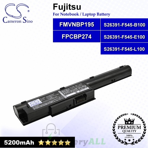 CS-FUH531NB For Fujitsu Laptop Battery Model FMVNBP195 / FPCBP274 / S26391-F545-B100 / S26391-F545-E100