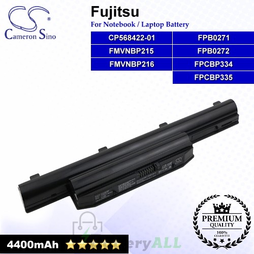 CS-FUH532NB For Fujitsu Laptop Battery Model CP568422-01 / FMVNBP215 / FMVNBP216 / FPB0271 / FPB0272