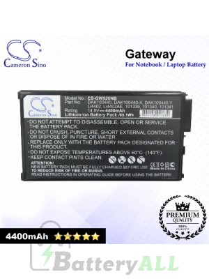 CS-GW520NB For Gateway Laptop Battery Model 101069 / 101339 / 101340 / 101341 / 101343 / 102738 / 102739