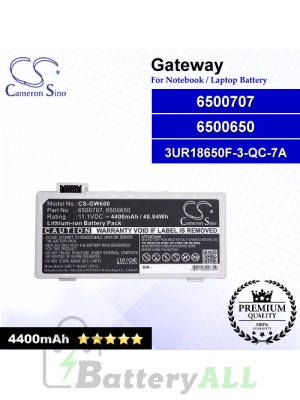 CS-GW600 For Gateway Laptop Battery Model 3UR18650F-3-QC-7A / 6500650 / 6500707