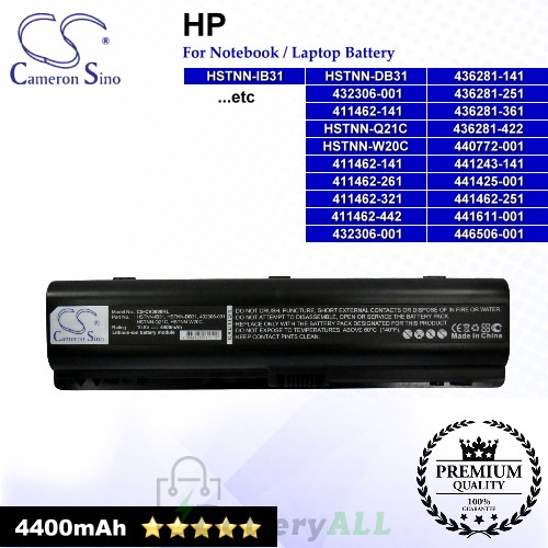 CS-CV3000HL For HP Laptop Battery Model 411462-141 / 411462-261 / 411462-321 / 411462-421 / 411462-442 / 417066-001