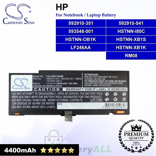 CS-HEN140NB For HP Laptop Battery Model 592910-351 / 592910-541 / 593548-001 / 635146-001 / HSTNN-I80C / HSTNN-OB1K
