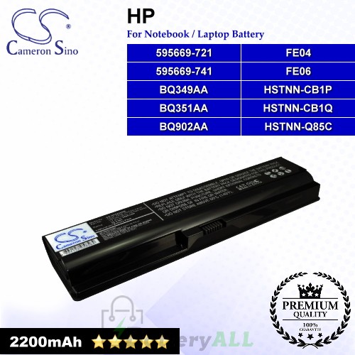 CS-HP5220NB For HP Laptop Battery Model 595669-721 / 595669-741 / BQ349AA / BQ351AA / BQ902AA / FE04