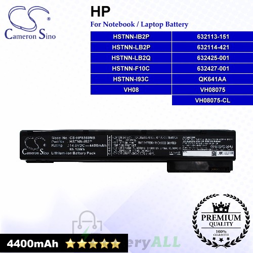 CS-HP8560NB For HP Laptop Battery Model 632113-151 / 632114-421 / 632425-001 / 632427-001 / HSTNN-F10C / HSTNN-I93C
