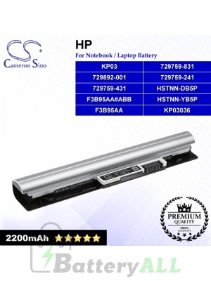 CS-HPE215NB For HP Laptop Battery Model 729759-241 / 729759-431 / 729759-831 / 729892-001 / F3B95AA / F3B95AA#ABB