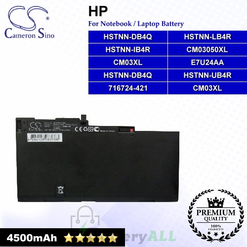 CS-HPE850NB For HP Laptop Battery Model 716724-1C1 / 716724-421 / CM03050XL / CM03XL / E7U24AA / HSTNN-DB4Q