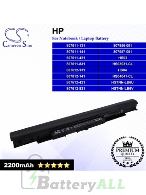 CS-HPG240NB For HP Laptop Battery Model 807611-131 / 807611-141 / 807611-421 / 807611-831 / 807612-131 / 807612-141