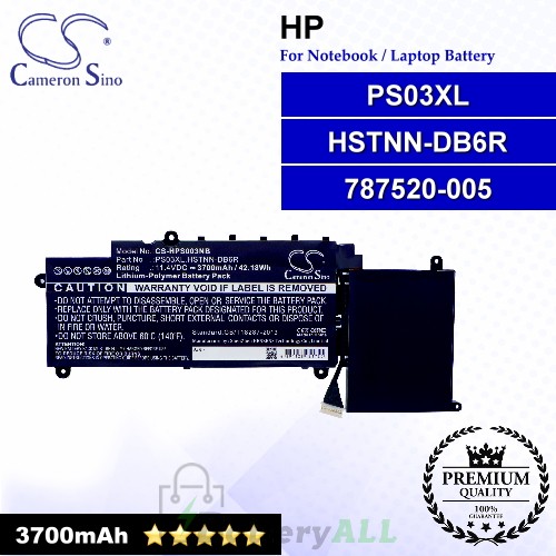 CS-HPS003NB For HP Laptop Battery Model 787520-005 / HSTNN-DB6R / PS03XL