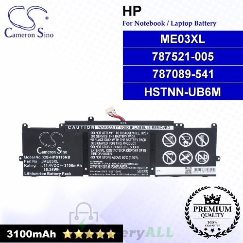 CS-HPS110NB For HP Laptop Battery Model 787089-541 / 787521-005 / HSTNN-UB6M / ME03XL