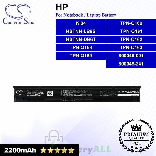 CS-HPV150NB For HP Laptop Battery Model 800049-001 / 800049-241 / HSTNN-DB6T / HSTNN-LB6S / KI04 / TPN-Q158