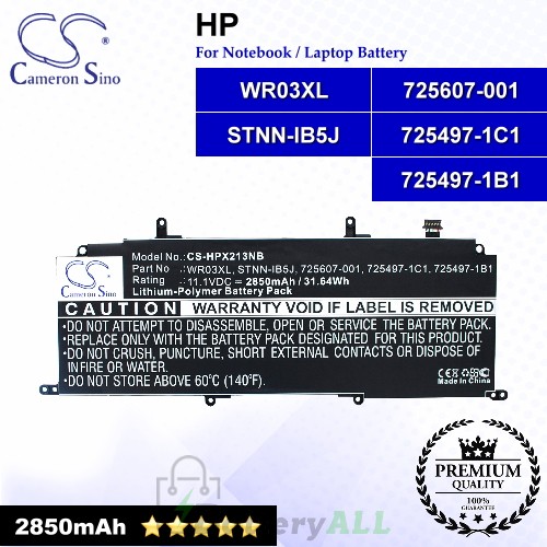 CS-HPX213NB For HP Laptop Battery Model 725497-1B1 / 725497-1C1 / 725607-001 / STNN-IB5J / WR03XL