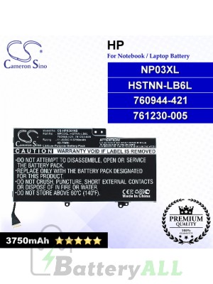 CS-HPX361NB For HP Laptop Battery Model 760944-421 / 761230-005 / HSTNN-LB6L / NP03XL