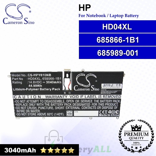 CS-HPY610NB For HP Laptop Battery Model 685866-1B1 / 685989-001 / HD04XL