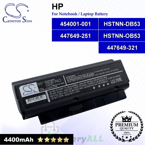CS-HTB1200HB For HP Laptop Battery Model 447649-251 / 447649-321 / 454001-001 / HSTNN-DB53 / HSTNN-OB53