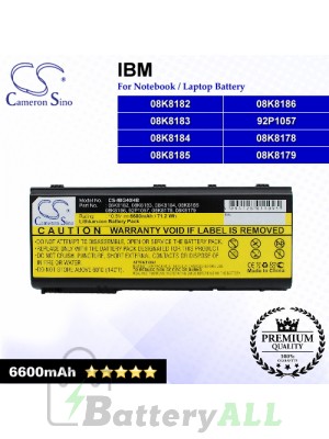 CS-IBG40HB For IBM Laptop Battery Model 08K8178 / 08K8179 / 08K8182 / 08K8183 / 08K8184 / 08K8185 / 08K8186