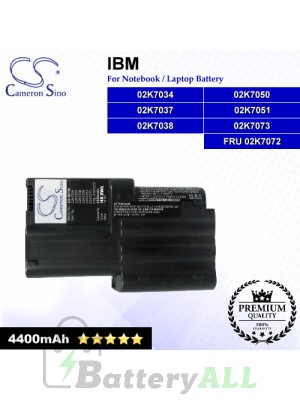 CS-IBT30 For IBM Laptop Battery Model 02K7034 / 02K7037 / 02K7038 / 02K7050 / 02K7051 / 02K7073 / FRU 02K7072