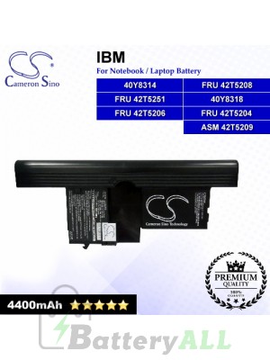 CS-IBX61NB For IBM Laptop Battery Model 40Y8314 / 40Y8318 / ASM 42T5209 / FRU 42T5204 / FRU 42T5206