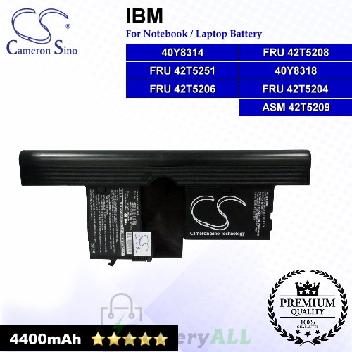 CS-IBX61NB For IBM Laptop Battery Model 40Y8314 / 40Y8318 / ASM 42T5209 / FRU 42T5204 / FRU 42T5206