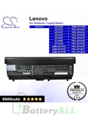 CS-IBT510HB For Lenovo Laptop Battery Model 42T4235 / 42T4708 / 42T4709 / 42T4710 / 42T4712 / 42T4714