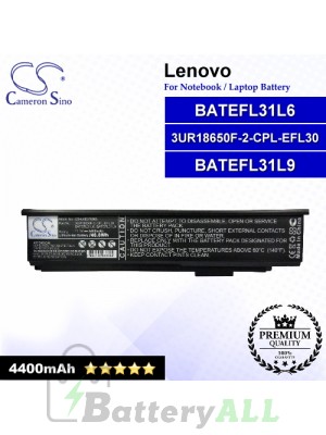 CS-LVE370NB For Lenovo Laptop Battery Model 3UR18650F-2-CPL-EFL30 / BATEFL31L6 / BATEFL31L9