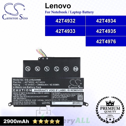 CS-LVS220NB For Lenovo Laptop Battery Model 42T4932 / 42T4933 / 42T4934 / 42T4935 / 42T4976