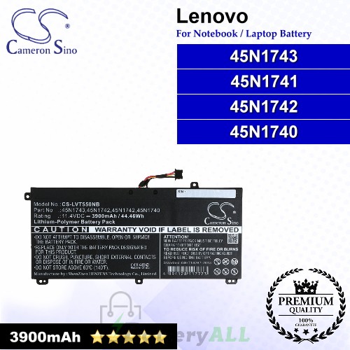 CS-LVT550NB For Lenovo Laptop Battery Model 00NY639 / 45N1740 / 45N1741 / 45N1742 / 45N1743 / SB10K12721