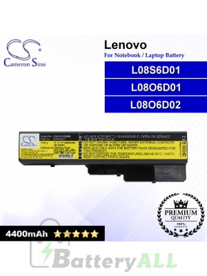 CS-LVY430NB For Lenovo Laptop Battery Model L08O6D01 / L08O6D02 / L08S6D01