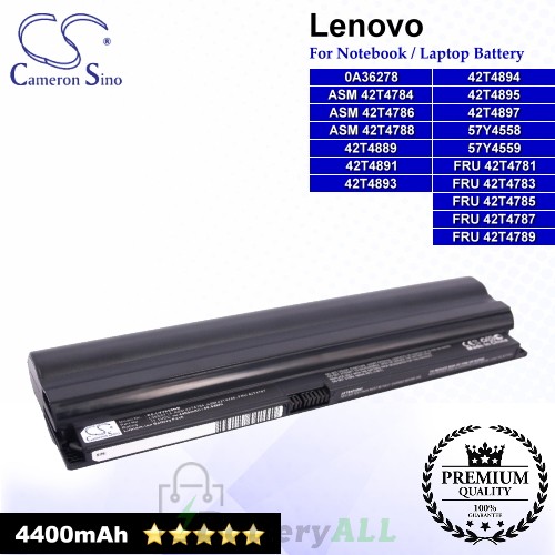 CS-LVY650NB For Lenovo Laptop Battery Model 0A36278 / 42T4889 / 42T4891 / 42T4893 / 42T4894 / 42T4895