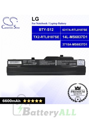 CS-MSU100DB For LG Laptop Battery Model 14L-MS6837D1 / 3715A-MS6837D1 / 6317A-RTL8187SE / BTY-S11 / TX2-RTL8187SE (Black)