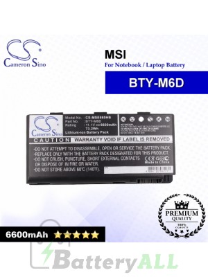 CS-MSE660HB For MSI Laptop Battery Model BTY-M6D