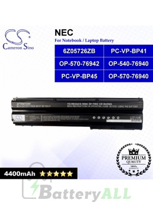 CS-NES510NB For NEC Laptop Battery Model 6Z05726ZB / OP-540-76940 / OP-570-76940 / OP-570-76942 / PC-VP-BP41