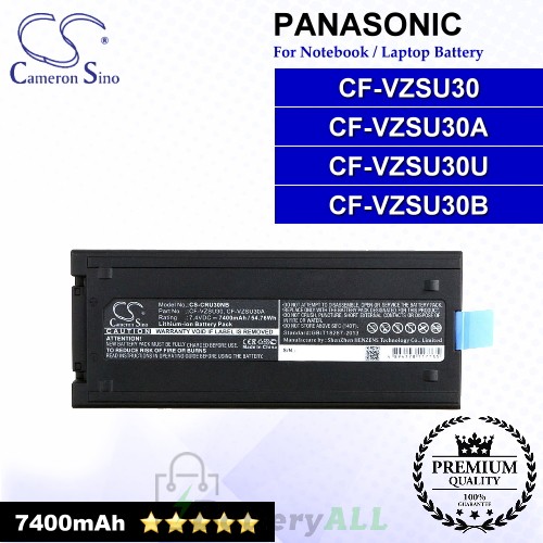 CS-CRU30NB For Panasonic Laptop Battery Model CF-VZSU30 / CF-VZSU30A / CF-VZSU30B / CF-VZSU30U