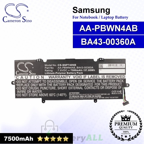 CS-SNP740NB For Samsung Laptop Battery Model AA-PBWN4AB / BA43-00360A