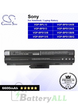 CS-BPL13HB For Sony Laptop Battery Model VGP-BPL13 / VGP-BPS13 / VGP-BPS13/B / VGP-BPS13A/B / VGP-BPS13A/S (Black)