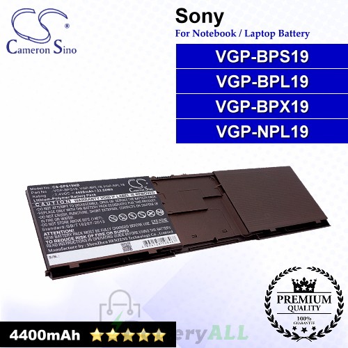 CS-BPS19NB For Sony Laptop Battery Model VGP-BPL19 / VGP-BPS19 / VGP-NPL19