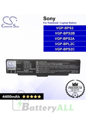 CS-BPS2 For Sony Laptop Battery Model VGP-BPL2C / VGP-BPS2 / VGP-BPS2A / VGP-BPS2B / VGP-BPS2C