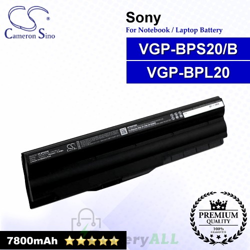 CS-BPS20HB For Sony Laptop Battery Model VGP-BPL20 / VGP-BPS20/B
