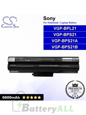 CS-BPS21HB For Sony Laptop Battery Model VGP-BPL21 / VGP-BPS21 / VGP-BPS21A / VGP-BPS21B (Black)